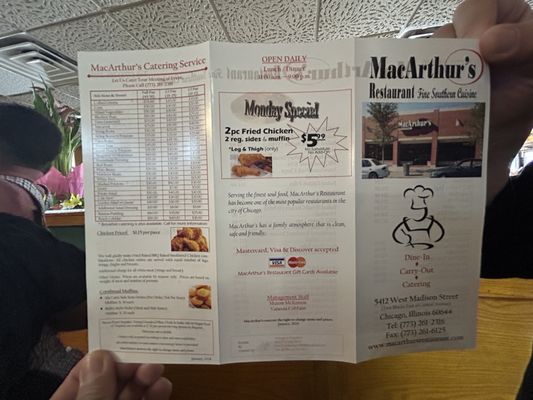 Menu photo 2 Macarthur's Restaurant Chicago, IL