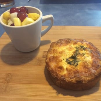 Flying With Jerome - Goat cheese and mushroom quiche with fruit! - Breakfast & Brunch Near Me - Clearwater, Florida Flying With Jerome - Goat cheese and mushroom quiche with fruit! - Breakfast & Brunch Near Me - Clearwater, Florida
