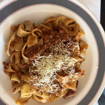 Jens' Restaurant - Pappardelle pasta with beef bolognese sauce. - New American Near Me - Anchorage, Alaska Jens' Restaurant - Pappardelle pasta with beef bolognese sauce. - New American Near Me - Anchorage, Alaska