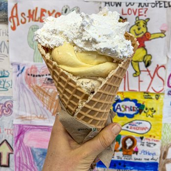 Ashley's Ice Cream - Eggnog and banana pudding ice cream with whipped cream - Ice Cream & Frozen Yogurt Near Me - Branford, Connecticut Ashley's Ice Cream - Eggnog and banana pudding ice cream with whipped cream - Ice Cream & Frozen Yogurt Near Me - Branford, Connecticut