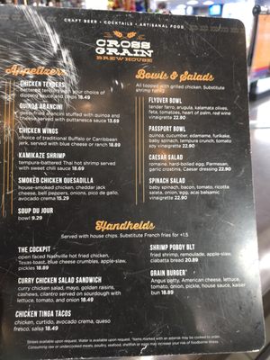 Menu photo 1 Cross Grain Brew House Richmond, VA Menu photo 1 Cross Grain Brew House Richmond, VA