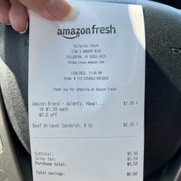 Went next door to Amazon Fresh. Receipt showing chips not taxed and hot food taxed in contrary to what staff at five below told me.