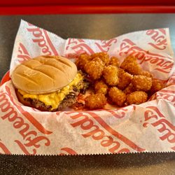 Freddy's Frozen Custard & Steakburgers - Original burger with tots
