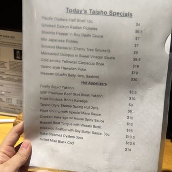 Yakitori Taisho - Taisho specials 5/9/25 - Japanese Near Me - San Diego, California