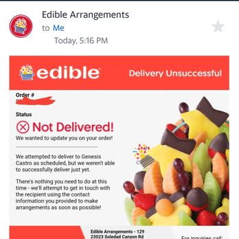 Edible Arrangements - Thanks a lot guys for not coming through - Florists Near Me - Saugus, California Edible Arrangements - Thanks a lot guys for not coming through - Florists Near Me - Saugus, California
