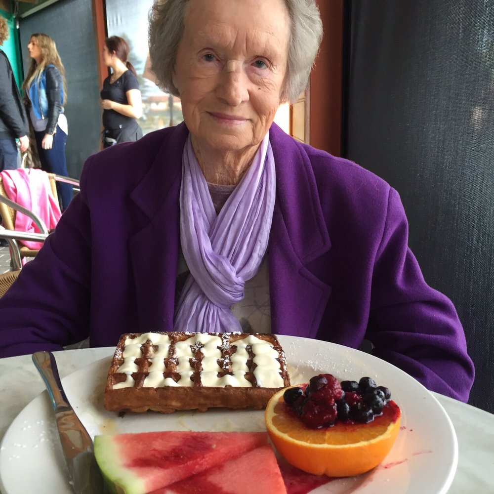 Deep Blue Cafe - My Mum's delicious waffle with quality maple syrup & fresh cream plus a nice presentation of fruit... - Cafes Near Me - Moana, SA