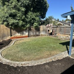 C Scott Construction & Landscaping - Concrete mow strip installed, Rainbow Beach River Rock Install, Sprinkler system upgrade. Excavation dirt removal.