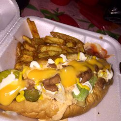 Chicali Dogs - Amazing place! You add all your own toppings to the hot dog and it comes with fries.