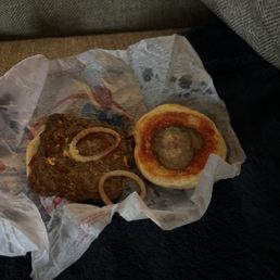Double Stack from the biggie bag. Asked for no pickles, got pickles..... big unhappy