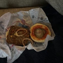 Wendy's - Double Stack from the biggie bag. Asked for no pickles, got pickles..... big unhappy
