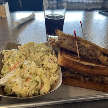 Warped Wing Brewpub & Smokery - Mason - Grilled cheese add pork with coleslaw - Breweries Near Me - Mason, Ohio Warped Wing Brewpub & Smokery - Mason - Grilled cheese add pork with coleslaw - Breweries Near Me - Mason, Ohio