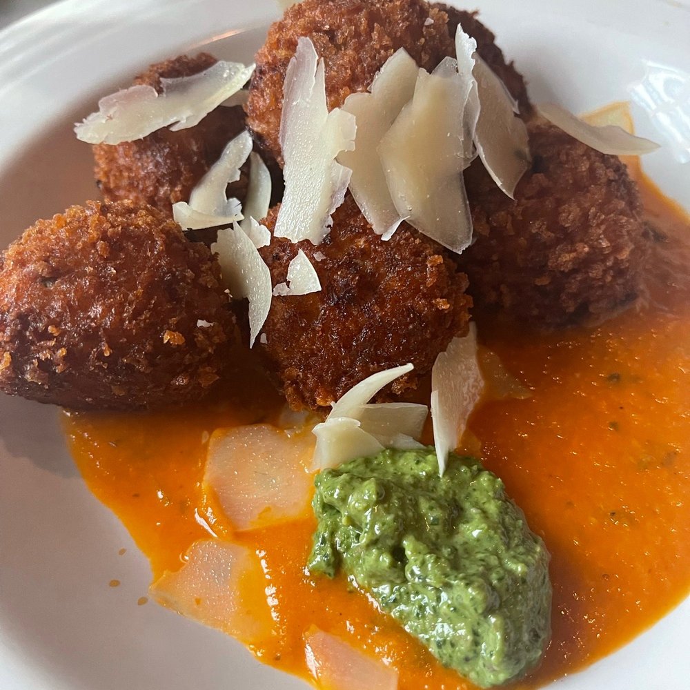 Mizuna - Spinach Arancini 5/5: A Must try! Think of it as a meatless meatball. - New American Near Me - Spokane, Washington Mizuna - Spinach Arancini 5/5: A Must try! Think of it as a meatless meatball. - New American Near Me - Spokane, Washington
