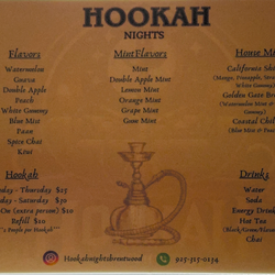 Sultana Hookah Lounge - Menu