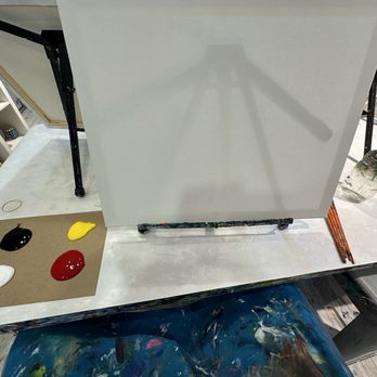Canvas and Cocktails - Blank canvas, plenty of paint, brushes and jar of water for cleaning brushes. - Paint & Sip Near Me - Lone Tree, Colorado Canvas and Cocktails - Blank canvas, plenty of paint, brushes and jar of water for cleaning brushes. - Paint & Sip Near Me - Lone Tree, Colorado