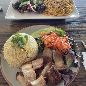 Triple-T - Roast pork and shaken beef lunch plates........ - Coffee & Tea Near Me - Gardena, California