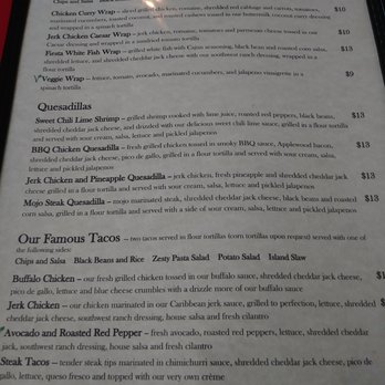 Back 40 Urban Cafe - menu - Caribbean Near Me - St. Augustine, Florida