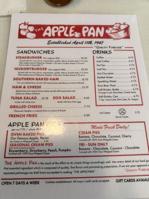 Menu photo 3 The Apple Pan Los Angeles, CA Menu photo 3 The Apple Pan Los Angeles, CA