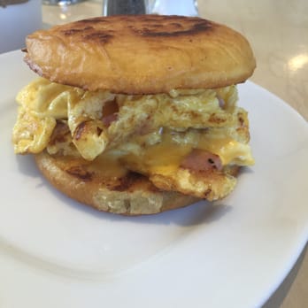 Bake Shack - Breakfast sandwich with egg, cheese and ham on donut bread - Breakfast & Brunch Near Me - Dania Beach, Florida
