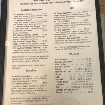 Marlene's@the Big Chill - the menu - Restaurants Near Me - Graham, Texas