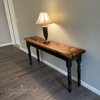 E Braun Farm Tables - side table, console, sofa table, custom handcrafted, www.braunfarmtables.com - Furniture Stores Near Me - Bird in Hand, Pennsylvania E Braun Farm Tables - side table, console, sofa table, custom handcrafted, www.braunfarmtables.com - Furniture Stores Near Me - Bird in Hand, Pennsylvania