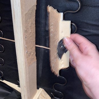 MidInMod - Legs attached to a particleboard base... come on now. What is this?!!! Of course they ripped right off. - Furniture Stores Near Me - Katy, Texas