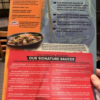 HuHot Mongolian Grill - Menu as of 03/2026 - Asian Fusion Near Me - Springfield, Missouri