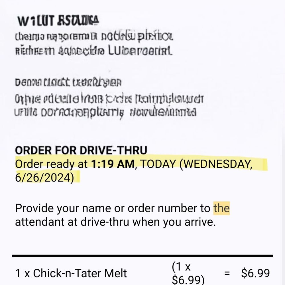 Receipt of Order