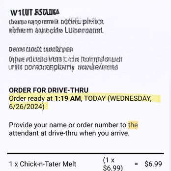 Jack in the Box - Receipt of Order - Fast Food Near Me - Bonsall, California