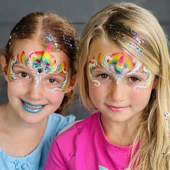 Fantasy Faces - Beautiful Unicorn Twins. What lip color would you pick? - Face Painting Near Me Fantasy Faces - Beautiful Unicorn Twins. What lip color would you pick? - Face Painting Near Me