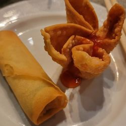 Asian Fusion - Spring rolls and crab rangoon