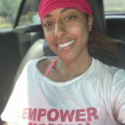 Post workout with Terry! Lol the face mask turned into a head band! I love a great workout on a warm day!