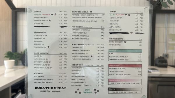 Menu photo 1 Boba the Great Los Angeles, CA