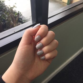Jolie’s Nail - glittery silver powder nails - Nail Salons Near Me - Arcadia, California Jolie’s Nail - glittery silver powder nails - Nail Salons Near Me - Arcadia, California
