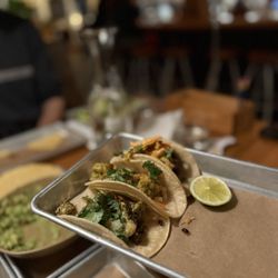Bartaco - Westport - Sesame ribeye, chili lime shrimp, spiced chicken verde taco