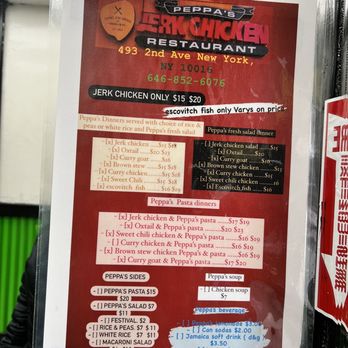 Peppas Jerk Chicken - Menu - Caribbean Near Me - New York, New York