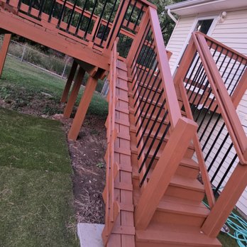 Deck Revive - Three stairs and our doggie run, fresh and. New again. - Fences & Gates Near Me - Lenexa, Kansas