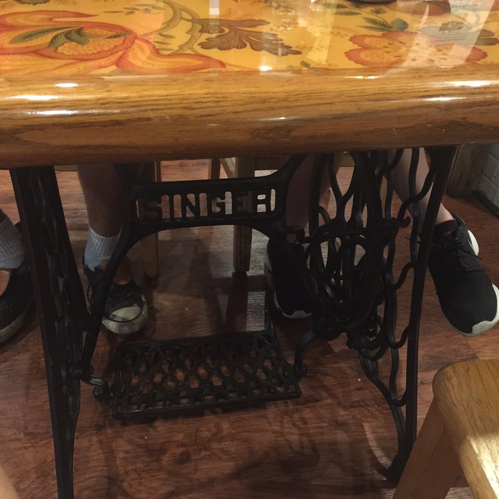 Jake's Place - Sewing machines as tables - Southern Near Me - Ashland, Virginia Jake's Place - Sewing machines as tables - Southern Near Me - Ashland, Virginia