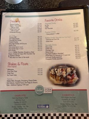 Menu photo 2 Park Road Soda Shoppe Charlotte, NC Menu photo 2 Park Road Soda Shoppe Charlotte, NC