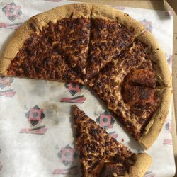 Here's a burned ugly pizza!
