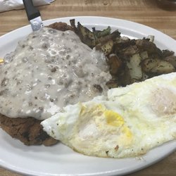 Evergreen Cafe - Chicken fried steak made from Traegered Prime rib. (Depends if the have any prime rib left)