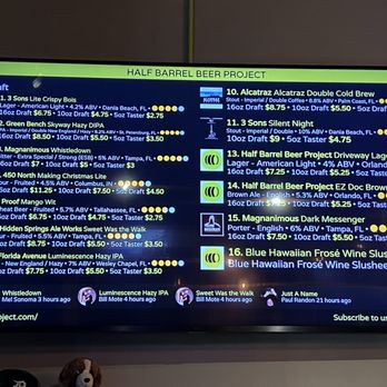 Half Barrel Beer Project - On tap - Beer Bar Near Me - Orlando, Florida