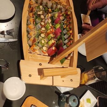 Sushi On Post Oak - Sushi boat... after heavy apps, perfect amount for our crew of 15 - Sushi Bars Near Me - Houston, Texas