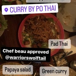 Pad Thai, pineapple fried rice, green curry, papaya salad, fried rolls. All Vegan and fresh