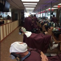 Hot towel shaves all day