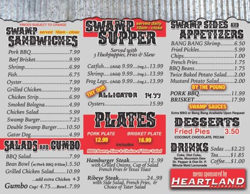 Menu photo 1 The Swamp England, AR Menu photo 1 The Swamp England, AR