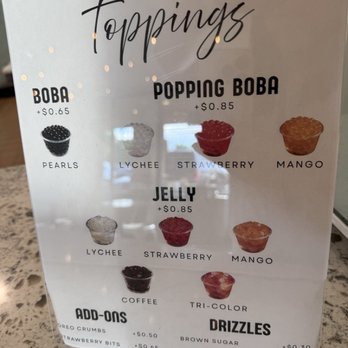 Boba & Tea - Toppings Menu - Bubble Tea Near Me - Lakeville, Minnesota