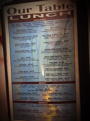 Menu photo 2 Our Table Otsego, MI