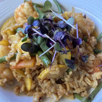 Root - Stir fried vegetables & rice with local shrimp - American Near Me - Georgetown, South Carolina