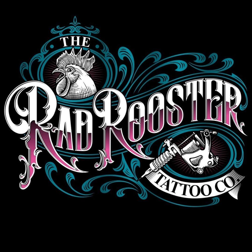 The Rad Rooster Tattoo Logo