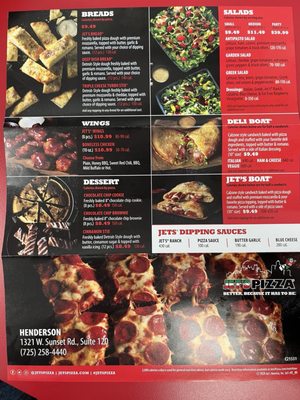 Menu photo 4 Jet's Pizza Henderson, NV